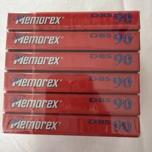 Set of 6 New Sealed Memorex DBS 90 Audio Cassette Recording Tape